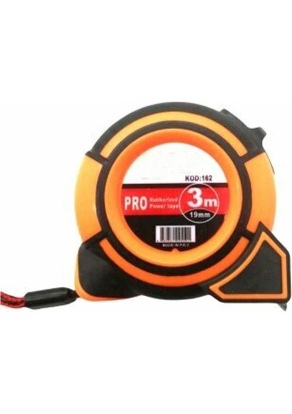 Kaplamalı Şerit Metre 3MTX16MM, Dayanıklı ve Pratik Ölçüm Aracı