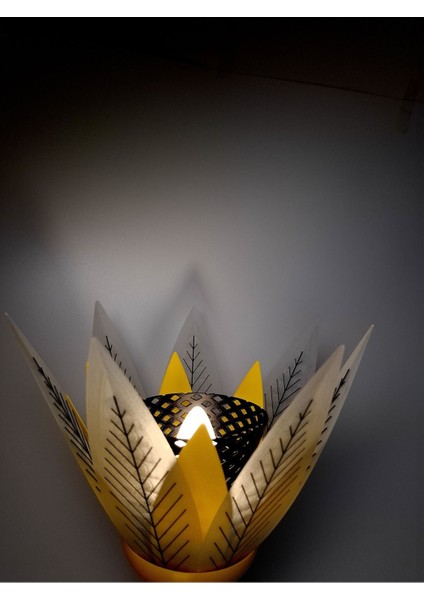 Şık Siyah Çiçek Desenli Dekoratif Masa Lambası ve Gece Işığı fırsatları