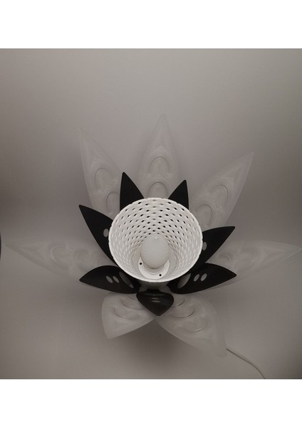 Şık Beyaz Çiçekli Dekoratif Masa Lambası, Modern ve Şık Tasarım indirimleri