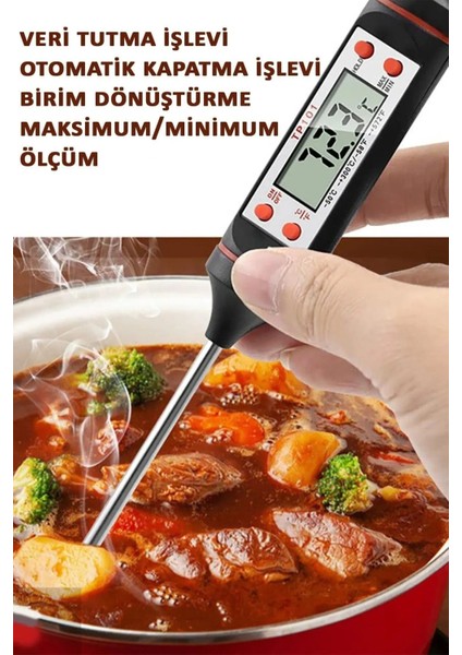 Dijital Çelik Termometre, Gıda, Et, Tavuk, Yemek, Pişirme, Barbekü, Sıcaklık Ölçer modelleri