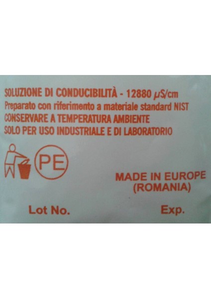 Yüksek Iletkenlik Kalibrasyon Solüsyonu 20ML, Hassas Ölçüm Desteği