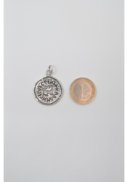 Kaloyan's Madalyon Kolye Ucu - Antik Gümüş Kaplama - Kadın Erkek modelleri