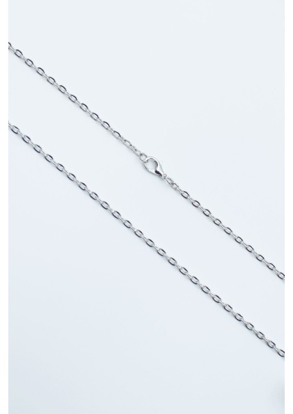 Şans Nalı Düz Ezme Zincir Kolye - Antik Gümüş Kaplama - Kadın Erkek - 60 cm modelleri