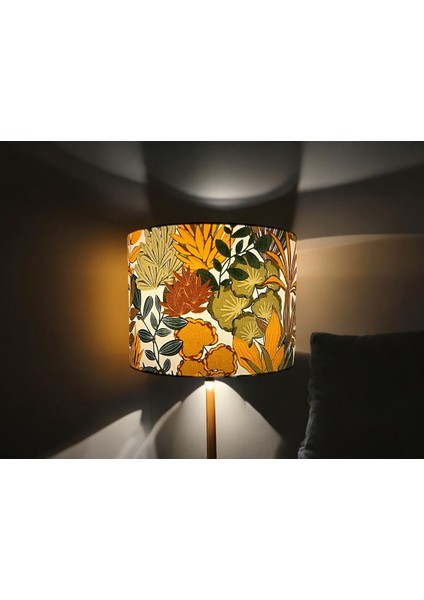 El Yapımı Sarı Silindir Abajur Başlığı, Yüksek Kaliteli Kumaş, Şık ve Modern Tasarım fiyatları