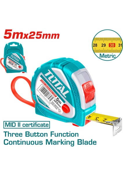 5 Metre 25MM Uzunlukta Esnek ve Dayanıklı Malzeme