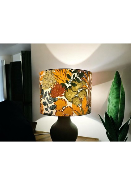 El Yapımı Yeşil Abajur Şapkası, 30 cm Çap, 20 cm Yükseklik, Yüksek Kaliteli Kumaş fiyatları