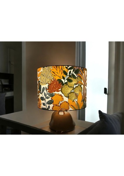 El Yapımı Yeşil Abajur Şapkası, 30 cm Çap, 20 cm Yükseklik, Yüksek Kaliteli Kumaş modelleri