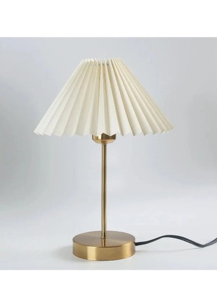 Modern Tasarımlı Metal Gövdeli Krem Kumaş Abajur Masa Lambası fırsatları