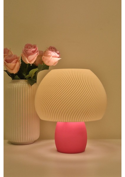 Modern Pembe Mantar Abajur, Şık ve Kullanışlı Dekoratif Lamba fiyatları