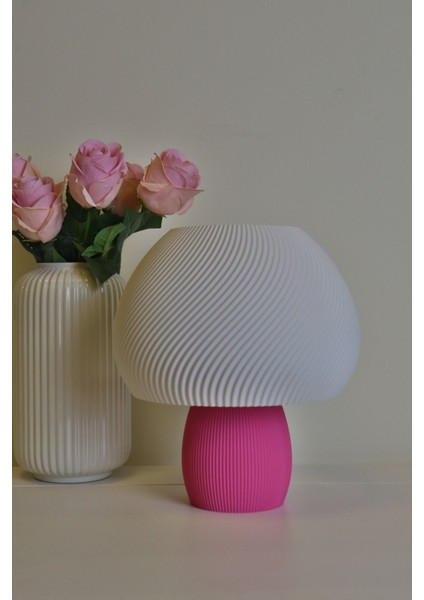 Modern Pembe Mantar Abajur, Şık ve Kullanışlı Dekoratif Lamba fırsatları