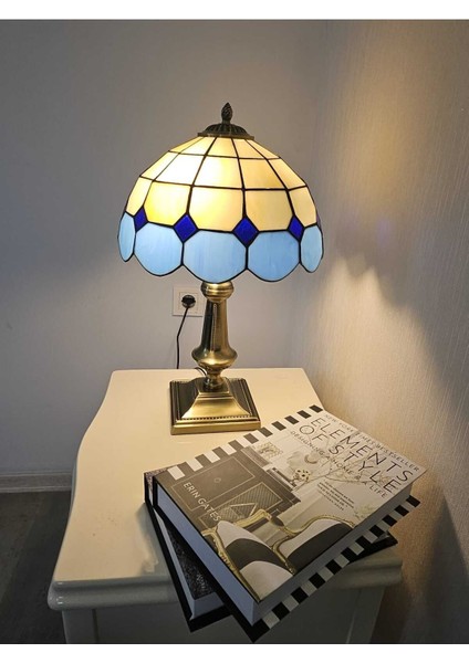 El Yapımı Retro Vitray Masa Lambası, Oturma ve Yatak Odası Kullanımı Için Şık Seçenek fırsatları