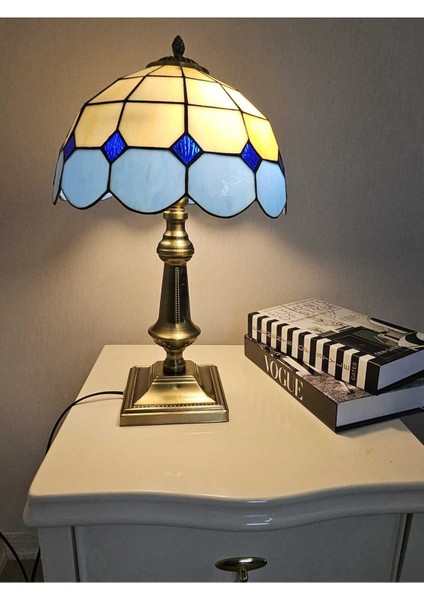 El Yapımı Retro Vitray Masa Lambası, Oturma ve Yatak Odası Kullanımı Için Şık Seçenek indirimleri