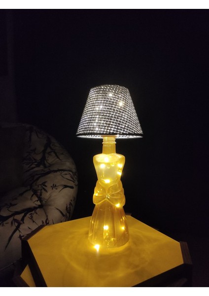 Gold Abajur Peri Ledli Dekoratif Şişe Aydınlatma, Şık ve Modern Ev Dekoru Için Ideal indirimleri