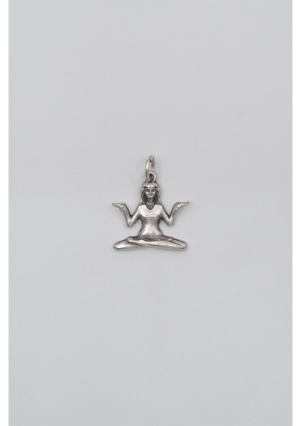 Meditasyon - Yoga - Ruhani - Kolye Ucu - Antik Gümüş Kaplama - Kadın Erkek