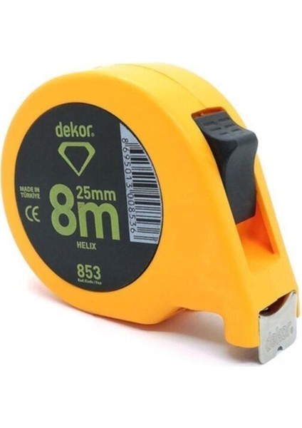 8 M Şerit Metre, 25 mm Genişlik, Dayanıklı ve Kullanışlı Ölçüm Aracı