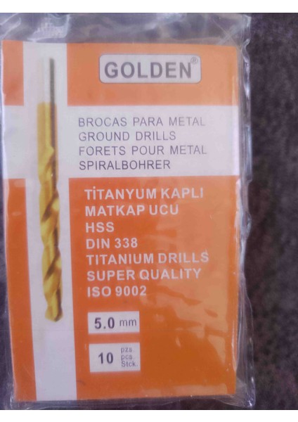 Titanyum Kaplı Has Matkap Ucu 5.0 ml 10 Adet
