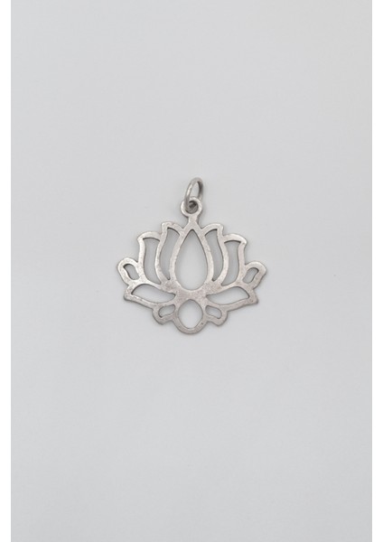 Lotus Çiçeği Kolye Ucu - Antik Gümüş Kaplama - Kadın Erkek