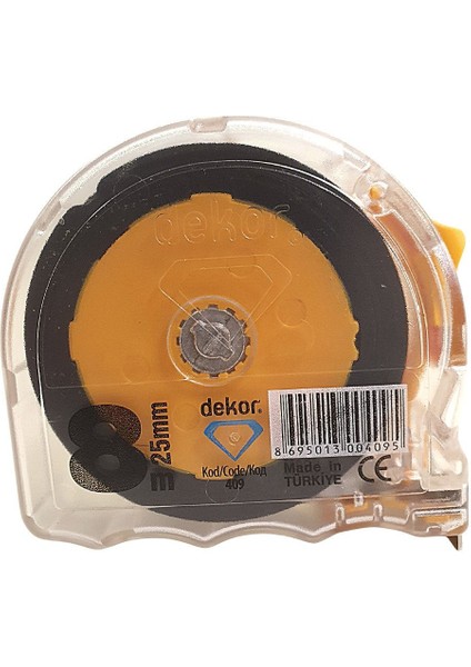 Şeffaf Şerit Metre 8m x 25MM, Kolay Ölçüm ve Bakım Imkanı Sağlar. fiyatları