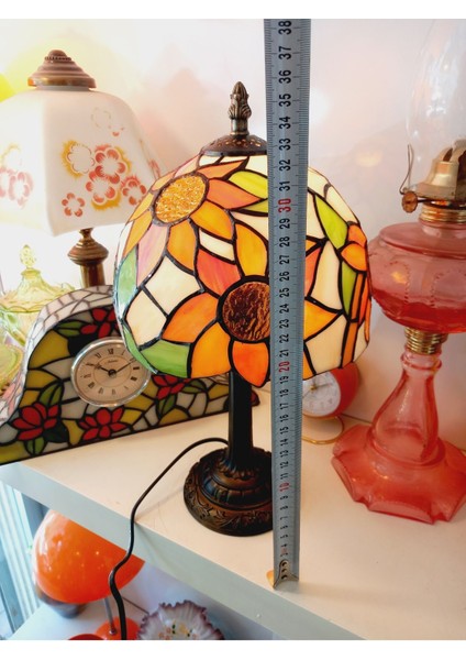 Çok Renkli Vitray Abajur Masa ve Gece Lambası, Şık Dekoratif Aydınlatma