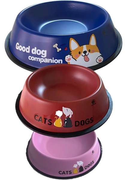 Renkli Metal Mama ve Su Kabı, 34 Cm, Kedi ve Köpek Için Ideal, Şık ve Dayanıklı