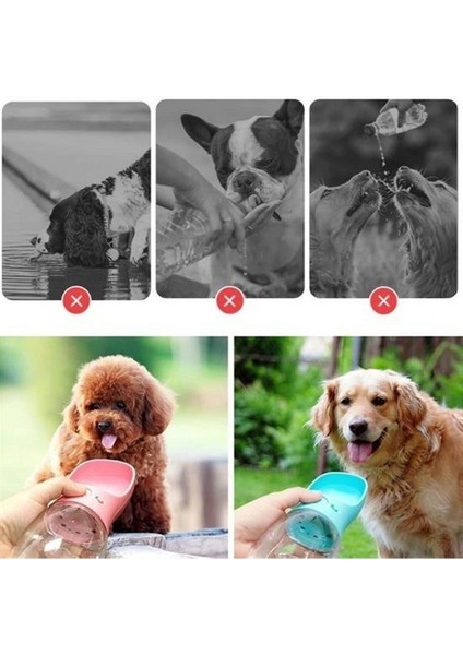 Pembe Taşınabilir 350 ml Hayvan Su Şişesi, Pratik ve Şık Tasarım modelleri