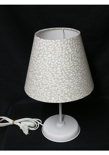Yaprak Desenli Krem Kumaş Abajur, Şık ve Doğal Görünüm Sağlar. indirimleri