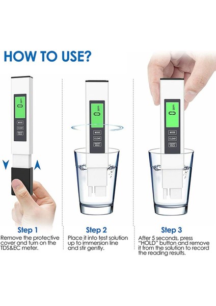 Dijital Tds Ölçüm Cihazı 3x1, Pratik ve Güvenilir Su Kalitesi Ölçüm Aracı modelleri