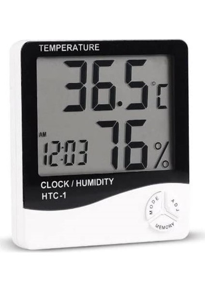 Renkli Dijital Çok Fonksiyonlu Termometre Nem Ölçer Masa Saati Alarm