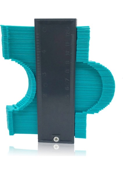 Yeşil Çok Fonksiyonlu Ahşap Fayans Şekil Alma Kalıbı ve Kontur Ölçüm Aleti