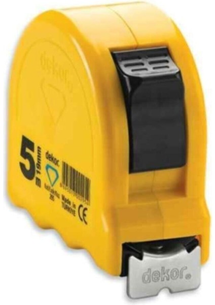 Darbeye Dayanıklı Şerit Metre Klipsli 5m 25MM, Kullanışlı ve Dayanıklı Ölçüm Aracı