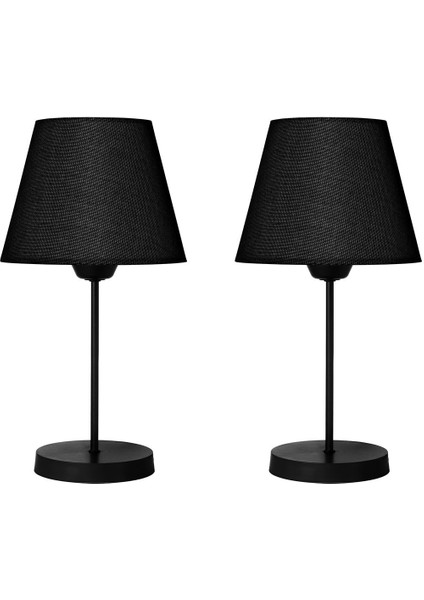 Modern Siyah Masa Lambası Ikili, Şık ve Zarif Tasarım, Yatak Odası ve Salon Dekoru Için