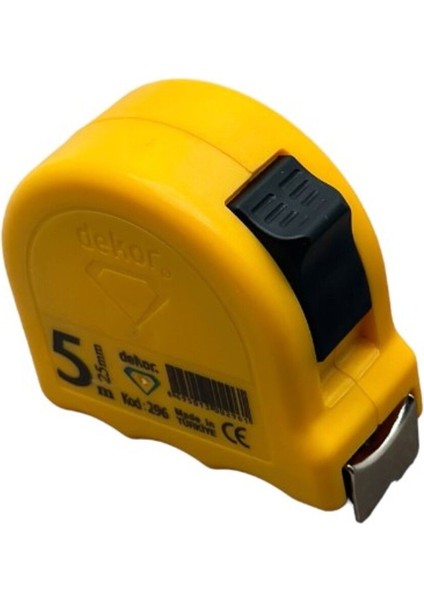 Dekor Çelik Metre 5X25MM, Dayanıklı ve Şık Ev ve Ofis Dekorasyonu Için Ideal.