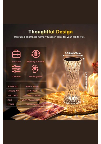 Modern Vazo Şeklinde Aura Abajur, Salon ve Oturma Odası Aydınlatması