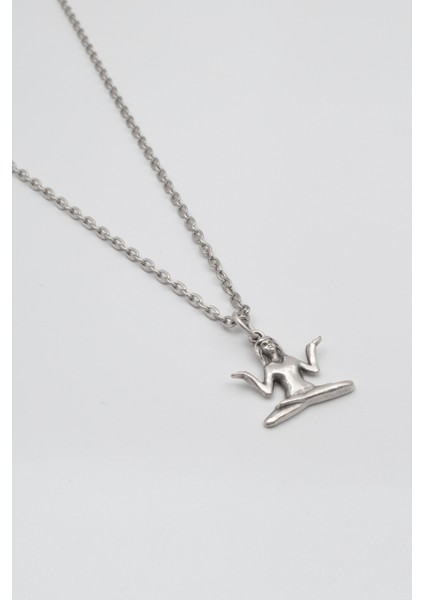 Meditasyon - Yoga - Ruhani - Düz Ezme Zincir Kolye - Antik Gümüş Kaplama - Kadın Erkek - 60 cm fiyatları