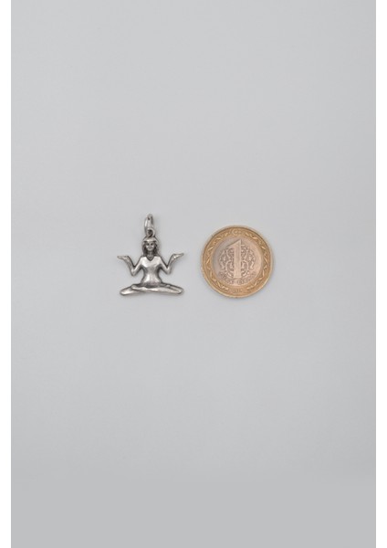 Meditasyon - Yoga - Ruhani - Düz Ezme Zincir Kolye - Antik Gümüş Kaplama - Kadın Erkek - 60 cm indirimleri