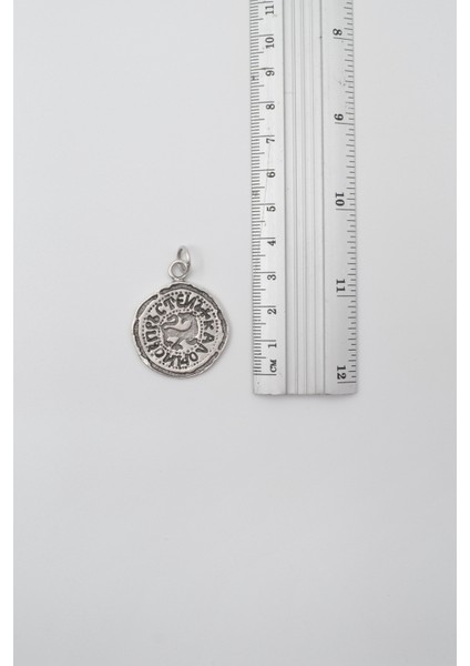 Kaloyan's Madalyon Siyah Deri Ip Kolye - Antik Gümüş Kaplama - Kadın Erkek - 60 cm fırsatları