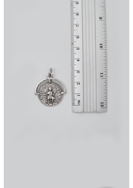 Bohem Roma Dönemi Sikke Siyah Deri Ip Kolye - Antik Gümüş Kaplama - Kadın Erkek - 60 cm fırsatları