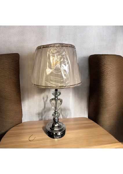 Krom Kristal Cam Abajur - Şık ve Parlak Dekoratif Aydınlatma