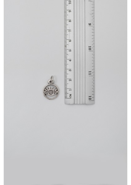 Minimalist Göz - Nazar Düz Ezme Zincir Kolye - Antik Gümüş Kaplama - Kadın Erkek - 60 cm fırsatları