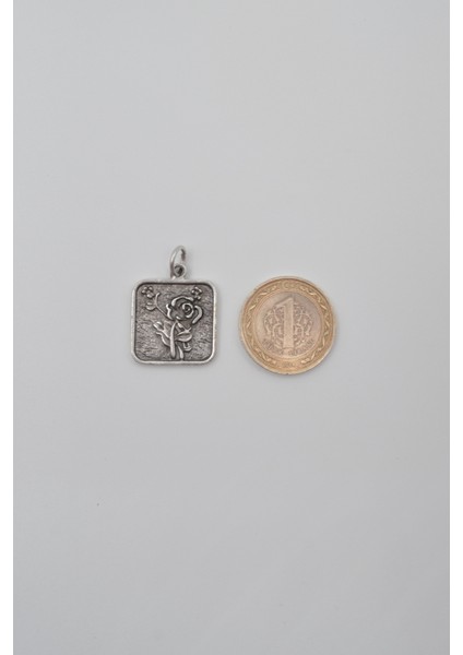 Otantik Gül Siyah Deri Ip Kolye - Antik Gümüş Kaplama - Kadın Erkek - 60 cm indirimleri