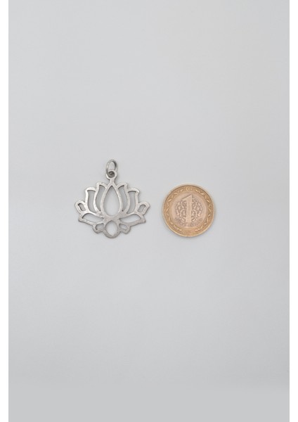 Lotus Çiçeği Siyah Deri Ip Kolye - Antik Gümüş Kaplama - Kadın Erkek - 60 cm indirimleri