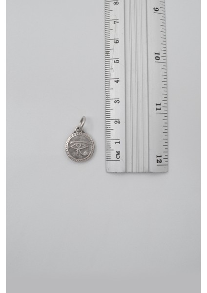 Horus'un Gözü Siyah Deri Ip Kolye - Antik Gümüş Kaplama - Kadın Erkek - 60 cm fırsatları