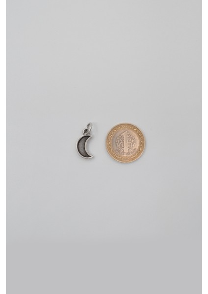 Minimalist Ay Siyah Deri Ip Kolye - Antik Gümüş Kaplama - Kadın Erkek - 60 cm indirimleri