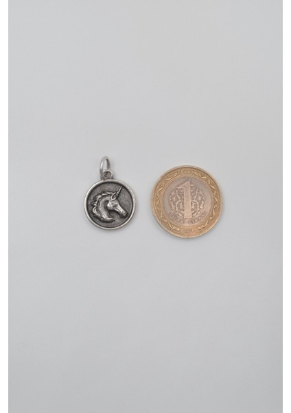 Unicorn - Tekboynuz Örme Zincir Kolye - Antik Gümüş Kaplama - Kadın Erkek - 60 cm indirimleri