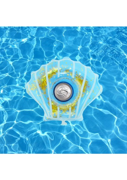 Renkli Deniz Yatağı ve Şişme Bardak Tutucu, Sarı Pullu Deniz Kabuğu Tasarımı