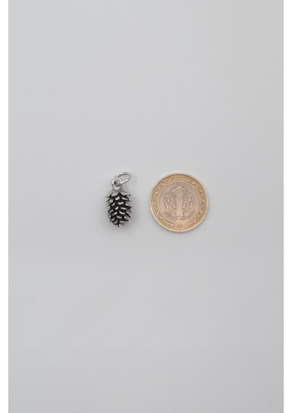 Çam Kozalağı Örme Zincir Kolye - Antik Gümüş Kaplama - Kadın Erkek - 60 cm indirimleri