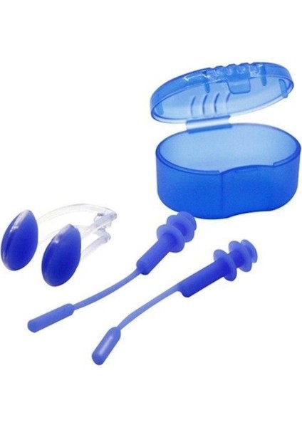 Unisex Mavi Bermuda, 3 Renk Silikon Kutulu Burunluk ve Kulaklık Seti fiyatları