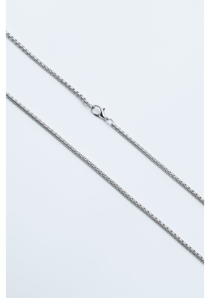 Minimalist Ay Örme Zincir Kolye - Antik Gümüş Kaplama - Kadın Erkek - 60 cm modelleri