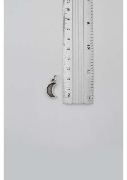 Minimalist Ay Örme Zincir Kolye - Antik Gümüş Kaplama - Kadın Erkek - 60 cm fırsatları