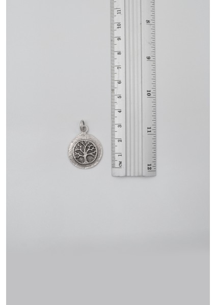 Yaşam - Hayat Ağacı Örme Zincir Kolye - Antik Gümüş Kaplama - Kadın Erkek - 60 cm fırsatları